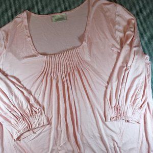 Peachy Pink Pin-Tucked Top 3X